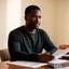 Marcus Reed, moderation specialist, reviewing community conduct reports in a quiet office